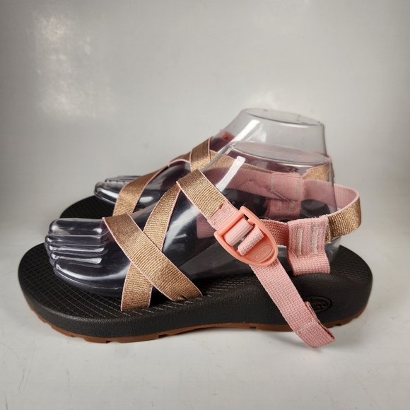 CHACO Women's Z/Cloud Sandals Size 9 Metallic Rose Waterproof Chacogrip Comfort - Picture 4 of 9